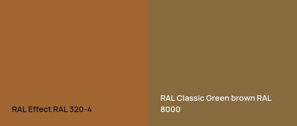 RAL Effect  RAL 320-4 vs RAL Classic  Green brown RAL 8000