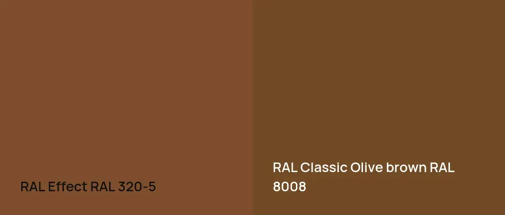 RAL Effect  RAL 320-5 vs RAL Classic  Olive brown RAL 8008