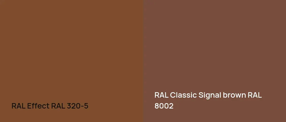 RAL Effect  RAL 320-5 vs RAL Classic  Signal brown RAL 8002