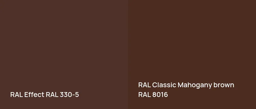 RAL Effect  RAL 330-5 vs RAL Classic  Mahogany brown RAL 8016