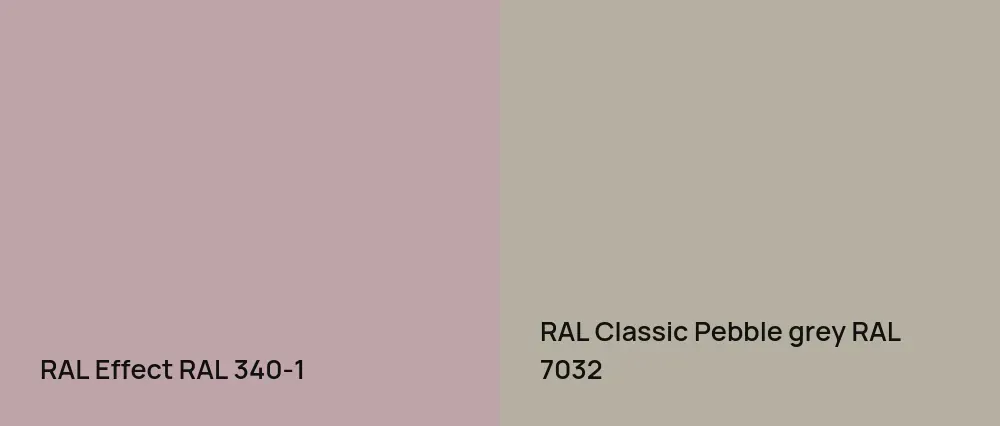 RAL Effect  RAL 340-1 vs RAL Classic  Pebble grey RAL 7032