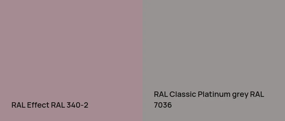 RAL Effect  RAL 340-2 vs RAL Classic  Platinum grey RAL 7036