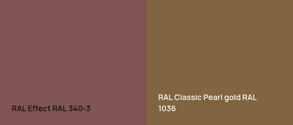 RAL Effect  RAL 340-3 vs RAL Classic  Pearl gold RAL 1036