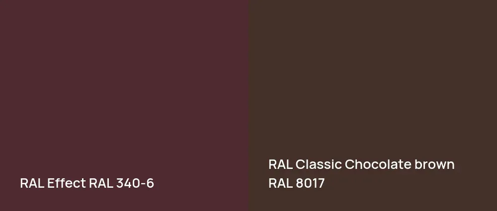 RAL Effect  RAL 340-6 vs RAL Classic  Chocolate brown RAL 8017