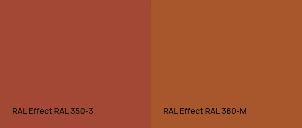 RAL Effect  RAL 350-3 vs RAL Effect  RAL 380-M