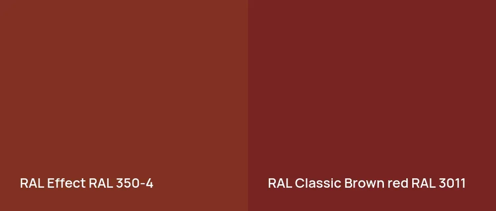 RAL Effect  RAL 350-4 vs RAL Classic  Brown red RAL 3011