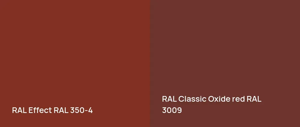 RAL Effect  RAL 350-4 vs RAL Classic  Oxide red RAL 3009