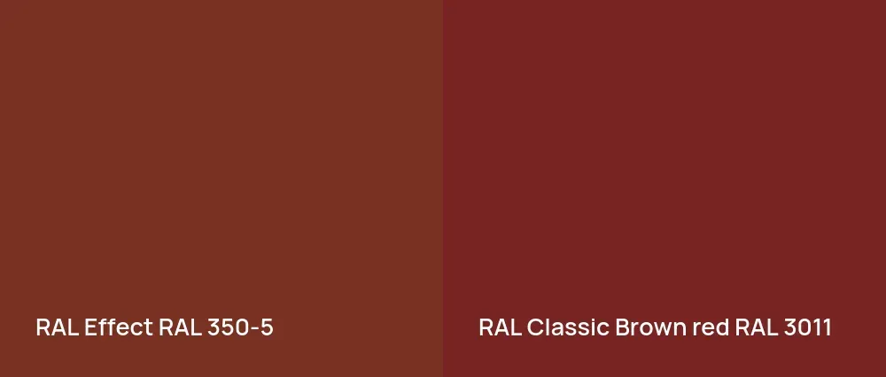 RAL Effect  RAL 350-5 vs RAL Classic  Brown red RAL 3011