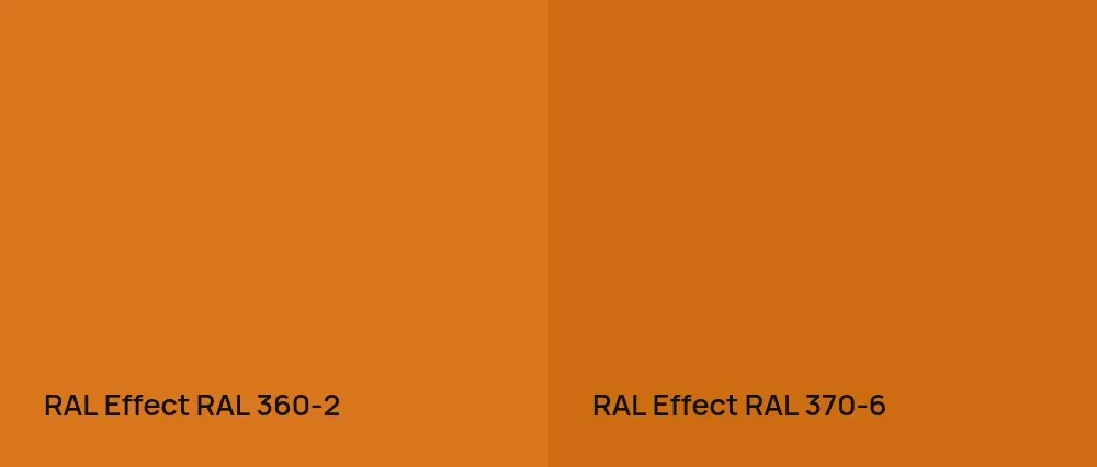 RAL Effect  RAL 360-2 vs RAL Effect  RAL 370-6