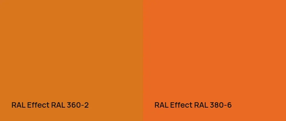 RAL Effect  RAL 360-2 vs RAL Effect  RAL 380-6