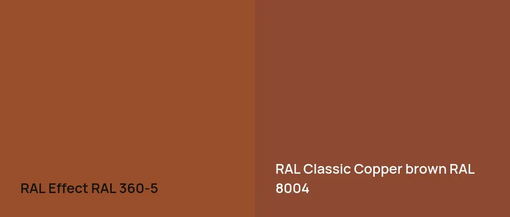 RAL Effect  RAL 360-5 vs RAL Classic  Copper brown RAL 8004