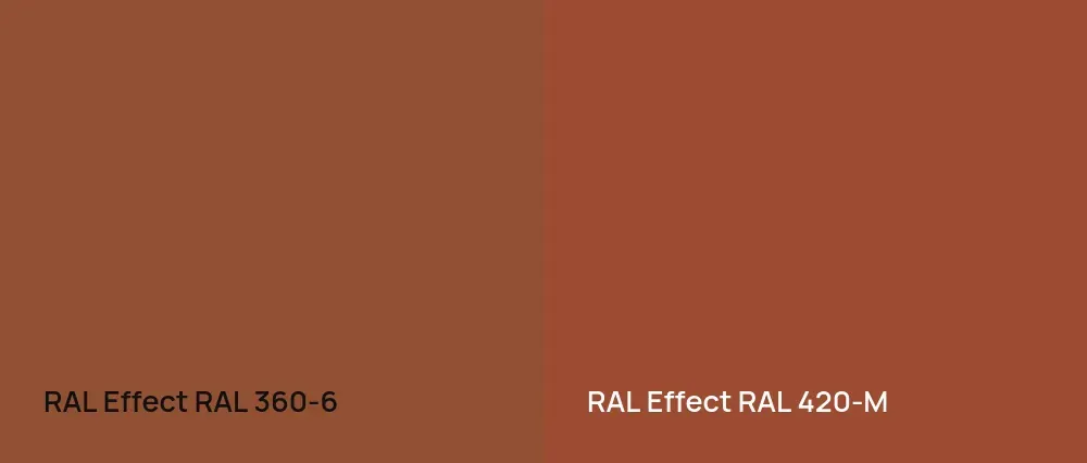 RAL Effect  RAL 360-6 vs RAL Effect  RAL 420-M