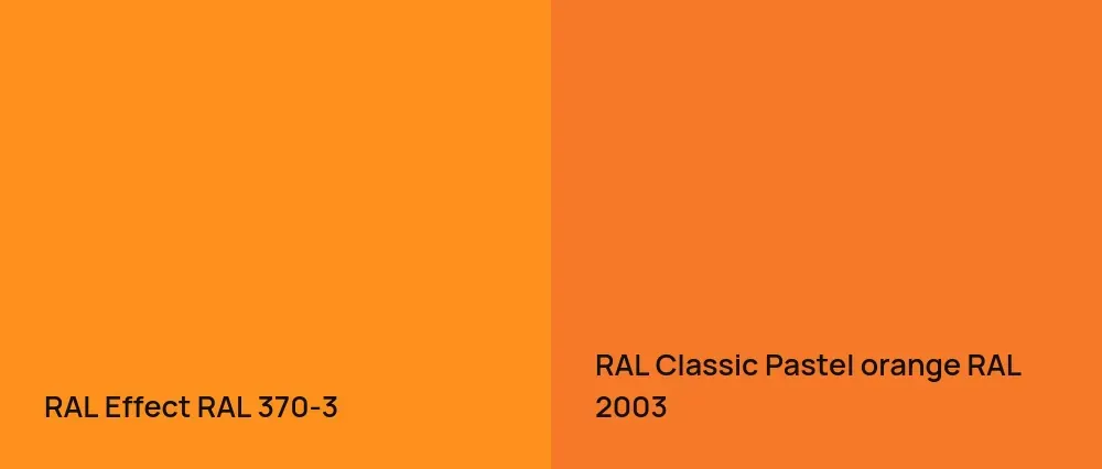 RAL Effect  RAL 370-3 vs RAL Classic  Pastel orange RAL 2003