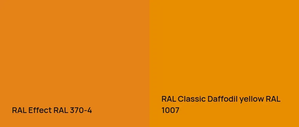 RAL Effect  RAL 370-4 vs RAL Classic  Daffodil yellow RAL 1007