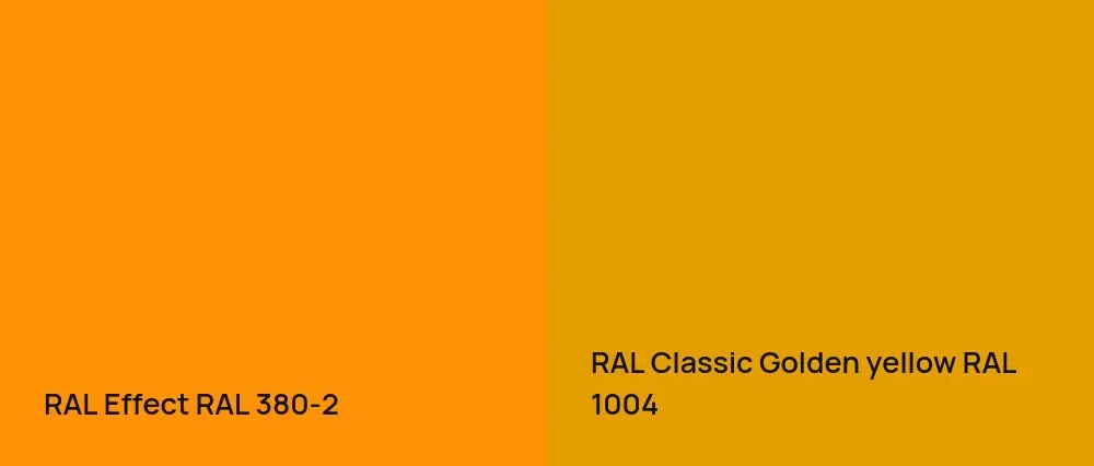 RAL Effect  RAL 380-2 vs RAL Classic  Golden yellow RAL 1004