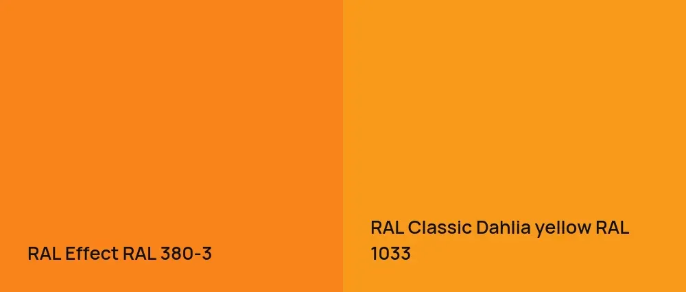 RAL Effect  RAL 380-3 vs RAL Classic  Dahlia yellow RAL 1033