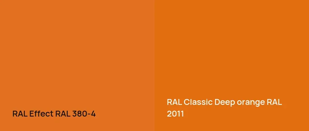 RAL Effect  RAL 380-4 vs RAL Classic  Deep orange RAL 2011