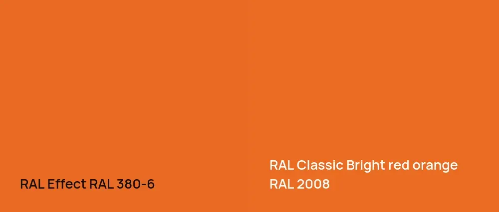 RAL Effect  RAL 380-6 vs RAL Classic  Bright red orange RAL 2008