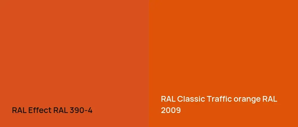 RAL Effect  RAL 390-4 vs RAL Classic  Traffic orange RAL 2009