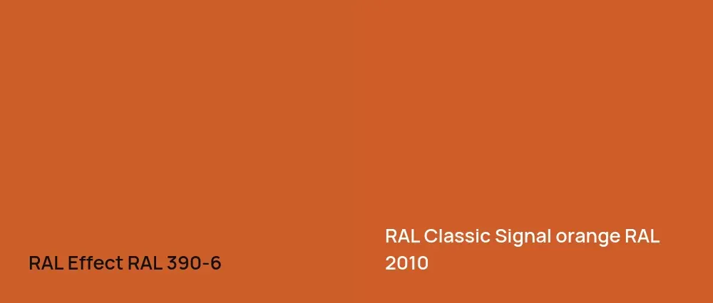 RAL Effect  RAL 390-6 vs RAL Classic  Signal orange RAL 2010