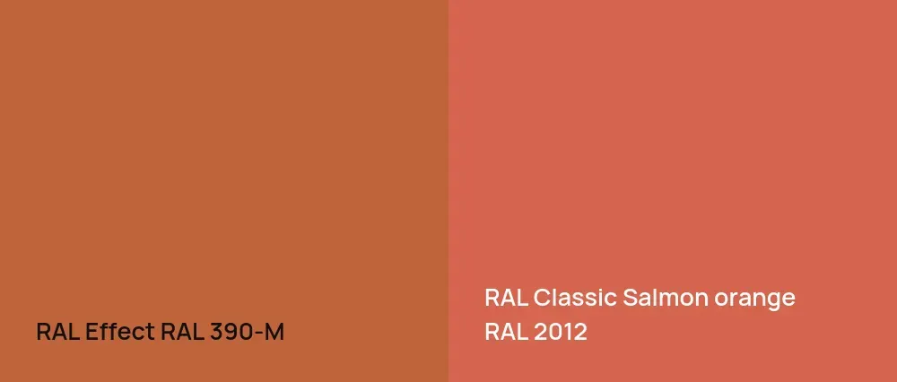 RAL Effect  RAL 390-M vs RAL Classic  Salmon orange RAL 2012