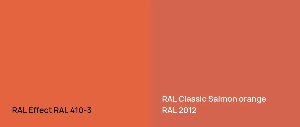 RAL Effect  RAL 410-3 vs RAL Classic  Salmon orange RAL 2012