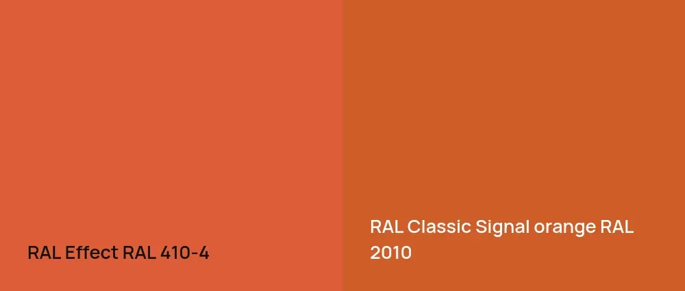 RAL Effect  RAL 410-4 vs RAL Classic  Signal orange RAL 2010