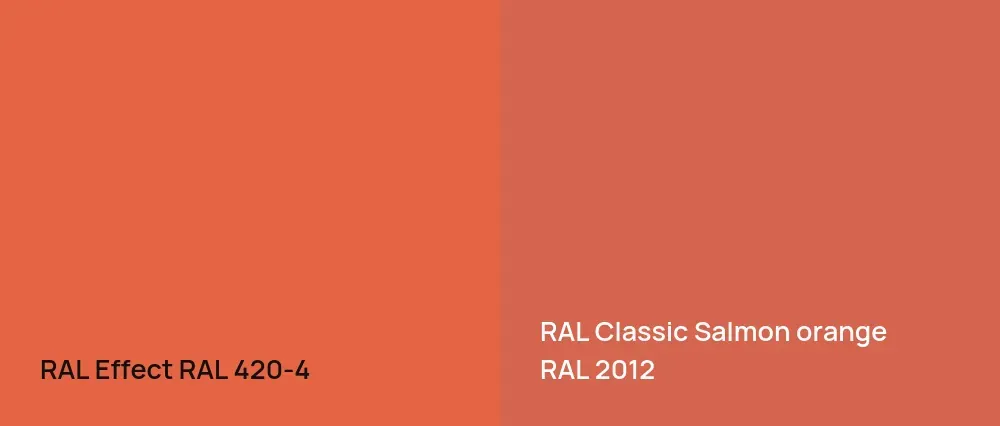 RAL Effect  RAL 420-4 vs RAL Classic  Salmon orange RAL 2012