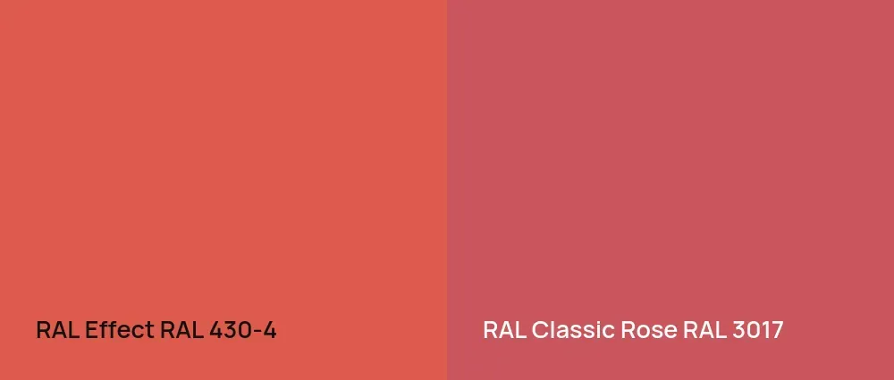 RAL Effect  RAL 430-4 vs RAL Classic  Rose RAL 3017