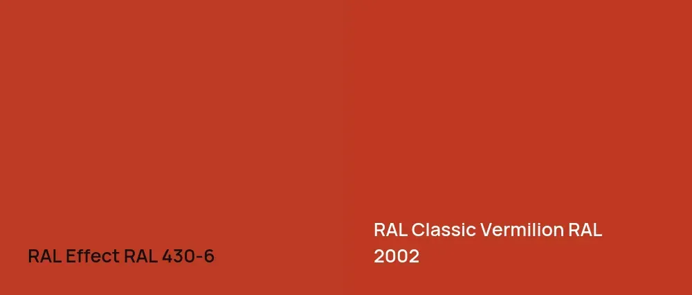 RAL Effect  RAL 430-6 vs RAL Classic  Vermilion RAL 2002