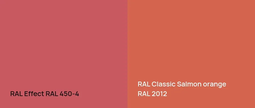 RAL Effect  RAL 450-4 vs RAL Classic  Salmon orange RAL 2012