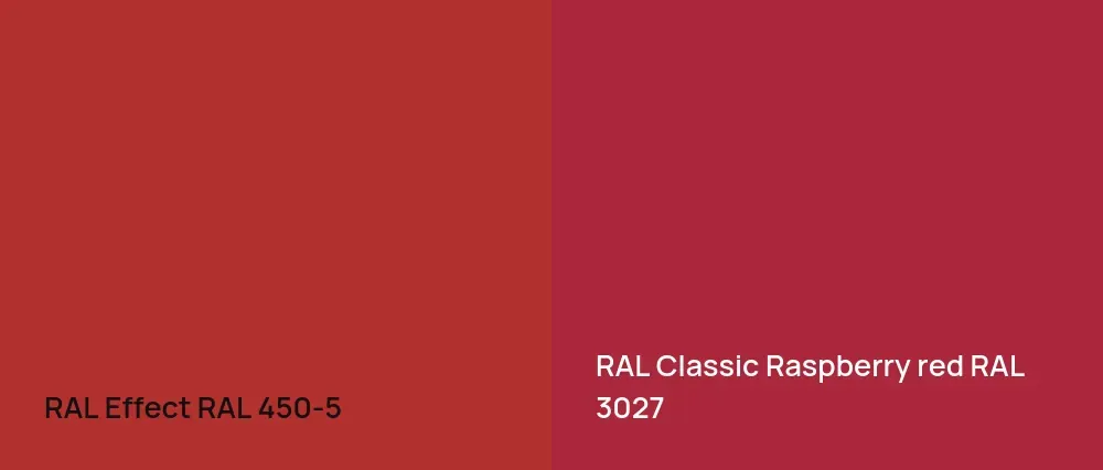 RAL Effect  RAL 450-5 vs RAL Classic  Raspberry red RAL 3027