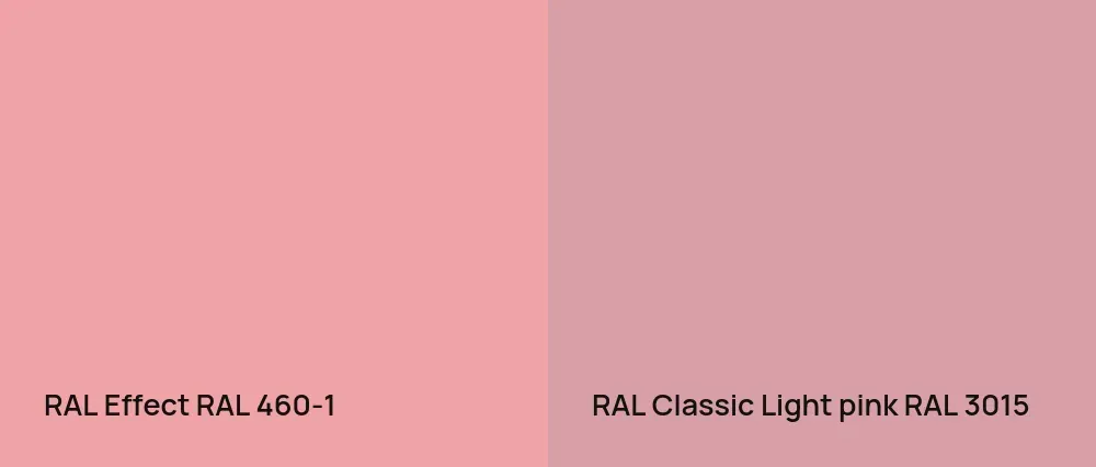 RAL Effect  RAL 460-1 vs RAL Classic  Light pink RAL 3015
