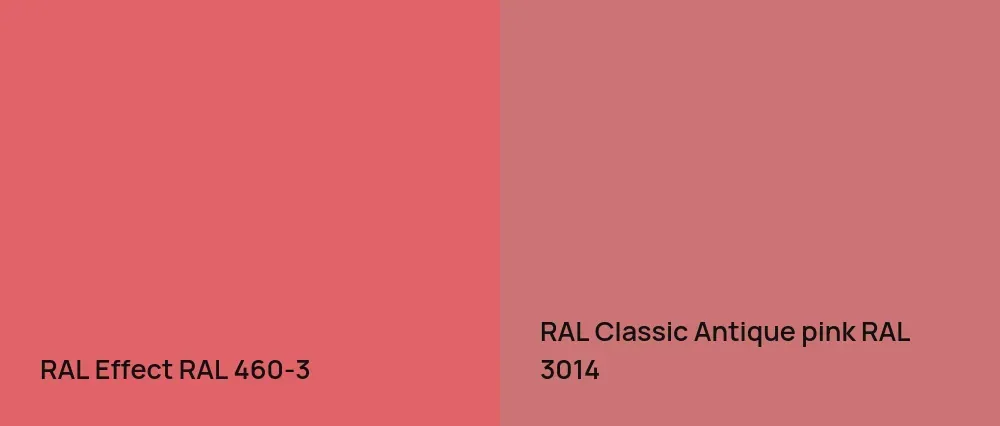 RAL Effect  RAL 460-3 vs RAL Classic Antique pink RAL 3014