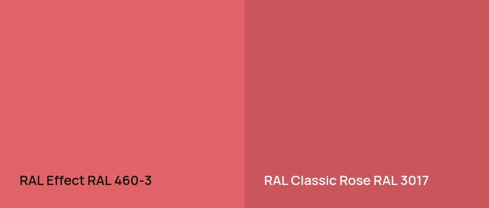 RAL Effect  RAL 460-3 vs RAL Classic  Rose RAL 3017