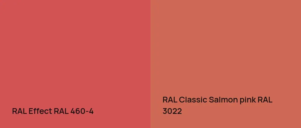 RAL Effect  RAL 460-4 vs RAL Classic Salmon pink RAL 3022