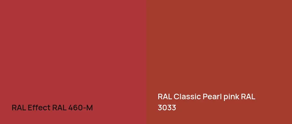 RAL Effect  RAL 460-M vs RAL Classic  Pearl pink RAL 3033