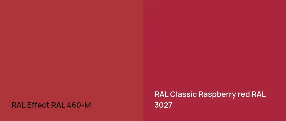 RAL Effect  RAL 460-M vs RAL Classic  Raspberry red RAL 3027