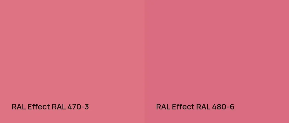 RAL Effect  RAL 470-3 vs RAL Effect  RAL 480-6