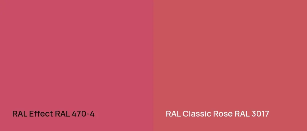 RAL Effect  RAL 470-4 vs RAL Classic  Rose RAL 3017