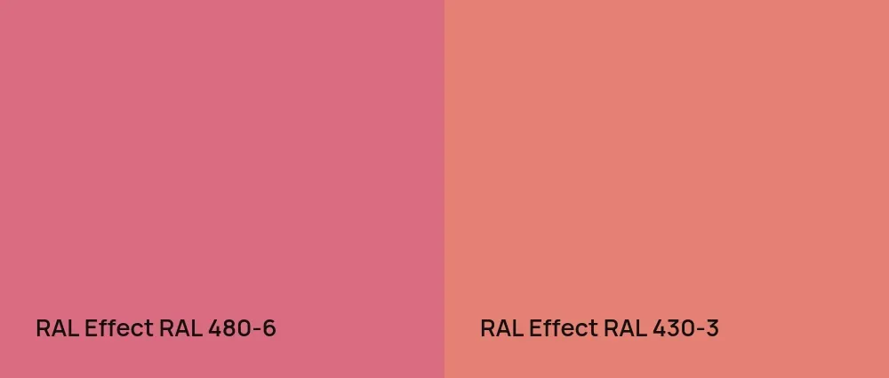 RAL Effect  RAL 480-6 vs RAL Effect  RAL 430-3
