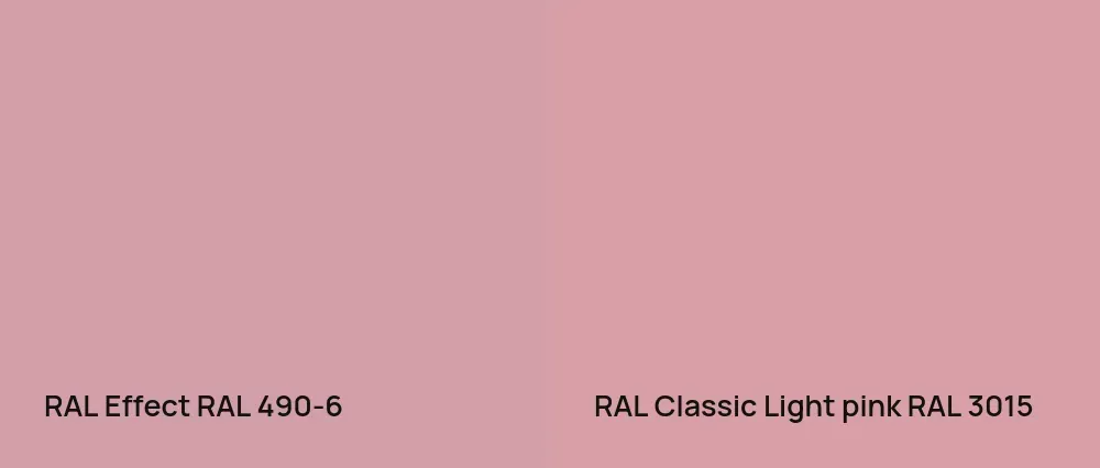 RAL Effect  RAL 490-6 vs RAL Classic  Light pink RAL 3015