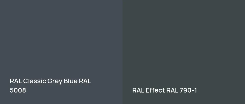 RAL Classic Grey Blue RAL 5008 vs RAL Effect  RAL 790-1