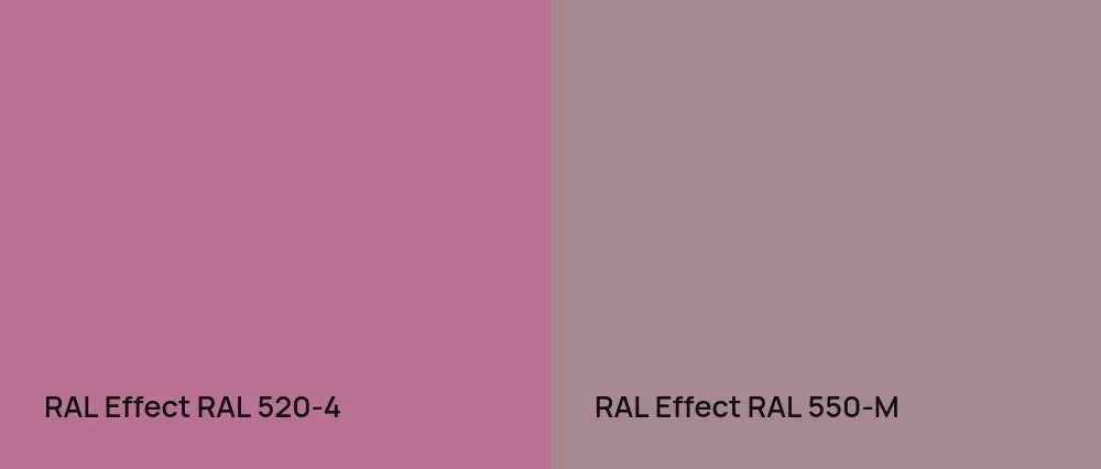 RAL Effect  RAL 520-4 vs RAL Effect  RAL 550-M