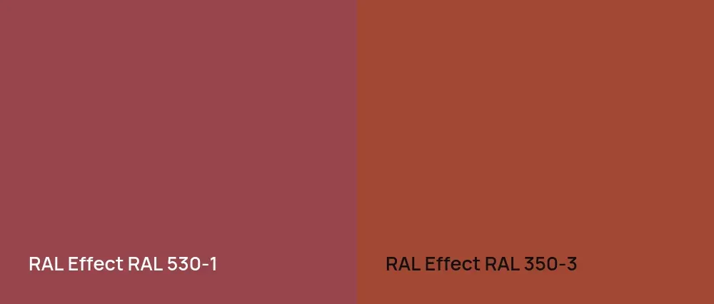 RAL Effect  RAL 530-1 vs RAL Effect  RAL 350-3