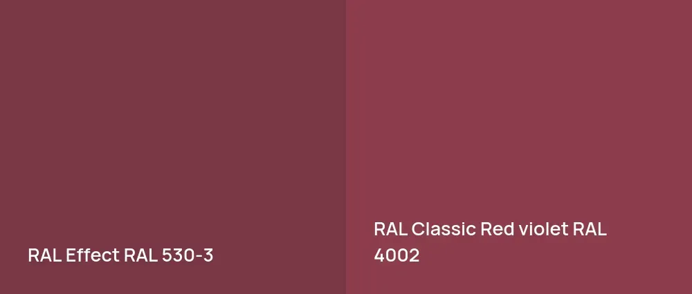 RAL Effect  RAL 530-3 vs RAL Classic  Red violet RAL 4002