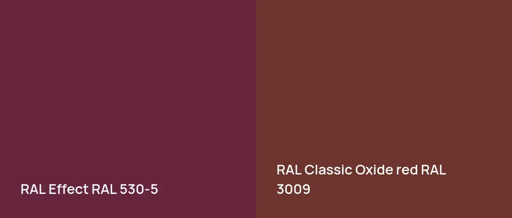 RAL Effect  RAL 530-5 vs RAL Classic  Oxide red RAL 3009