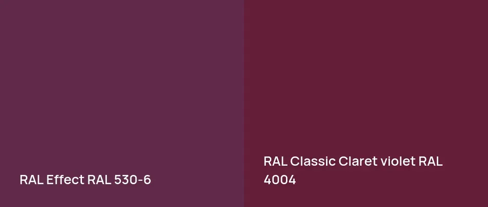 RAL Effect  RAL 530-6 vs RAL Classic  Claret violet RAL 4004