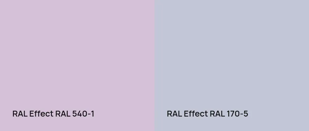 RAL Effect  RAL 540-1 vs RAL Effect  RAL 170-5