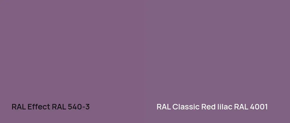 RAL Effect  RAL 540-3 vs RAL Classic  Red lilac RAL 4001